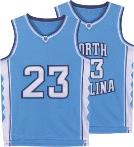 2023 Men's basketball shirt North Carolina embroidered mesh performance fast drying basketball jersey