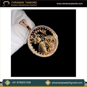 Directo de fábrica personalizado American Liberty Coin declaración 10K sólido laboratorio cultivado diamante amarillo oro Hip Hop joyería colgantes y dijes - Product Image 5