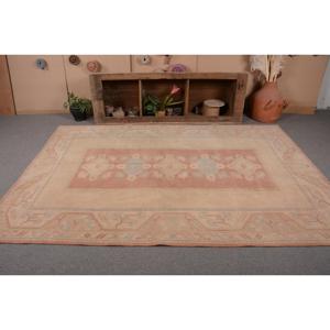 6.2x9.1 ft Rug, Turkish Vintage Rug, <b>Brown</b> Abstract Rug - Product Image 3