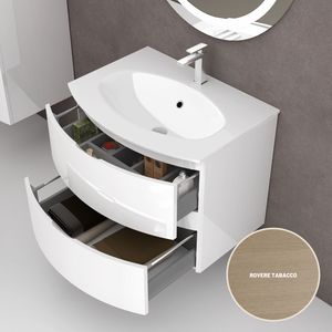 Diana due cassetti bagno vanità 69x52x55 cm tabacco rovere colore confezionato..." - Product Image 3