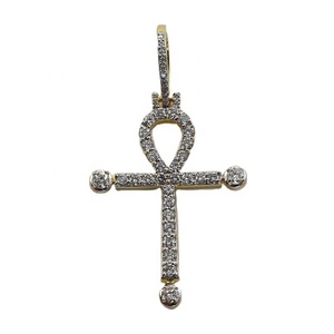 Diseño de moda religión Hiphop joyería VVS Moissanite diamante egipcio Ankh Cruz encanto colgante Unisex Hiphop colgante - Product Image 1