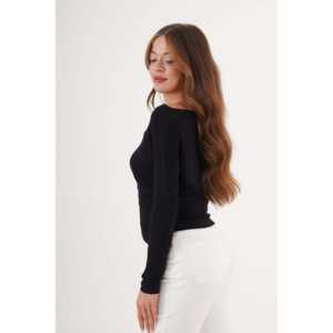 เสื้อเบลาส์สีดำแขนยาวสำหรับผู้หญิง - สินค้าขายส่ง - Product Image 4