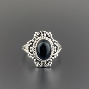 Bague parfaite en argent Sterling 925 naturel noir Onyx bijoux pierres précieuses bague faite à la main solide 925 argent Sterling timbre bague bijoux - Product Image 4
