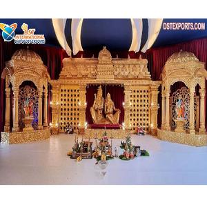 Grand mariage hindou Lord Shiv Parvati Mandap Mandap traditionnel avec Lord Shiva & Parvati Big Fat Tamil Wedding Vidhi Mandap USA - Product Image 1