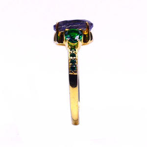 Everyday Wear 925 Sterling Silver Chapado en oro Piedras preciosas de labradorita de moda baratas Anillo ajustable para mujer - Product Image 5