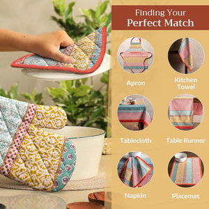 Cooking Gloves With Quilted Cotton Design HeatProof Oven Mitts OEM ODM Supplier Best Selling <b>Safety</b> Gloves BY AMAZING INDUSTRIES - Product Image 5