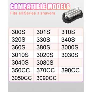 Paquete de 2 cabezales de repuesto para afeitadora eléctrica Serie 3, afeitadora rotativa de doble cuchilla, lavable y para uso específico en el rostro - Product Image 3