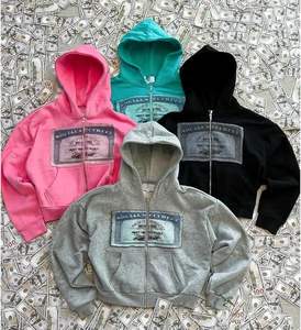 Zip up Hoodie Y2k Sudaderas con capucha gráficas de gran tamaño Chaquetas unisex Streetwear Ropa vintage 100% Poliéster - Product Image 2