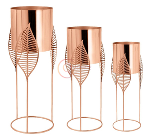 El conjunto combina la elegancia moderna con el encanto de la naturaleza, perfecto para cualquier hogar con estilo. Cada soporte alberga plantas exuberantes. - Product Image 3