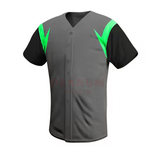 Fournisseur direct d'usine, uniforme de baseball respirant, taille plus, manches courtes, vêtements d'équipe, prix de gros - Product Image 3
