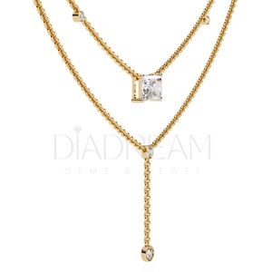 Nuevo Collar de Lujo para Mujer, Único, de Doble Capa, Plata de Ley 925, Diamante Cultivado en Laboratorio, Certificado IGI, Accesorio Moderno para Boda - Product Image 5