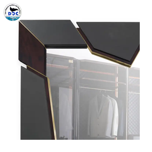 Daphoco Modern Thor Wall <b>Mirror</b> Brass Wood Rectangular Shape for Bedroom Living Room Apartment Office Building-Binh Duong - Product Image 1