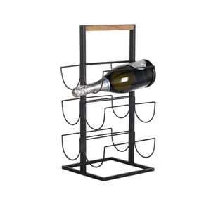 Wholesaler Wrought Iron Metal Vintage <b>Wine</b> <b>Rack</b> Black Finished Tabletop Beverage Holder Multifunction Sustainable Home Kitchen - Product Image 3