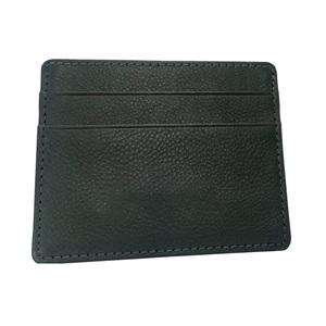 ที่ใส่บัตรหนังแท้บางมินิมอลลิสต์เคสบัตรเครดิตป้องกันบัตร RFID สีดำ - Product Image 1