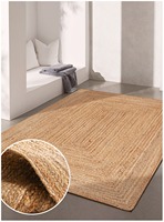 Tapis design en jute Tapis rond en jute tressé en fibre naturelle Tapis rond en jute Tapis de salon Tapis de couleur naturelle