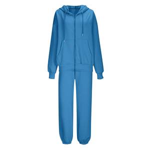 Conjunto de entrenamiento de dos piezas para mujer, chándal con parte superior con capucha y pantalones ajustados, Gymwear, proveedor OEM con opción de etiqueta privada - Product Image 2