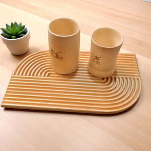 Plateau de service en bois FT01 pour restaurant, prix d'usine, vente en gros, formes et tailles personnalisées, plateau en bois naturel artisanal - Product Image 6