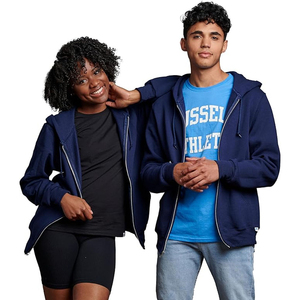 Pull polaire bon marché à logo personnalisé en gros pour hommes 100% sweats à capuche en coton molletonné à fermeture éclair - Product Image 1