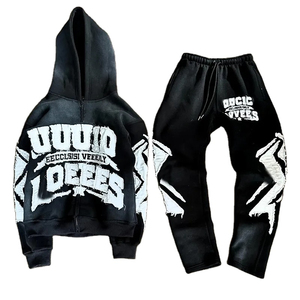 Custom Manufacturer Heavyweight Tracksuits Thick <b>Distressed</b> Embroidery Patch Men Acid Wash Zipper Up Rhinestone Wear - Product Image 6