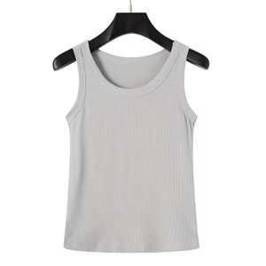 Débardeur de sport côtelé sans manches pour femme, dos nageur, rembourré, respirant, style club sexy, en Spandex/Polyester pour adultes - Product Image 4