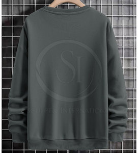 Sudadera de Forro Polar para Hombre de Alta Calidad al por Mayor con Logotipo Personalizado, Cómoda, con Patrón Sólido, Talla Grande para Invierno - Product Image 3