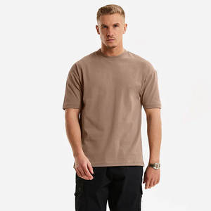 T-shirt d'été rétro personnalisé à col rond pour hommes et femmes 100% coton délavé en usine à manches courtes style décontracté design de logo - Product Image 2