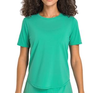 Camisetas deportivas de secado rápido para correr, fitness, yoga, ajustadas, de spandex/algodón, camisetas de alta calidad para mujer - Product Image 1