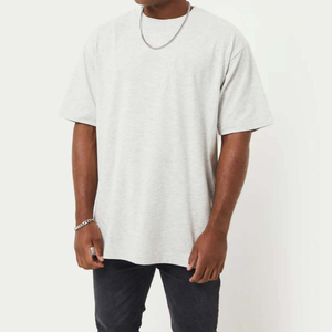 Nueva tendencia, venta al por mayor, 100% algodón, 250G, camiseta de Color sólido lavado pesado, camiseta de manga corta de talla grande para hombre - Product Image 3