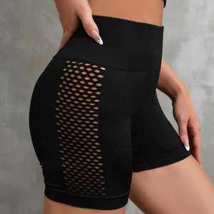 Short de Yoga solide respirant taille haute avec logo personnalisé en tissu doux au beurre avec poches à séchage rapide et anti-odeur taille XL XXL - Product Image 6