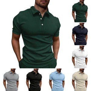Chemise pour homme Style classique de rue Quotidien Décontracté Couleur unie Revers Confortable Respirant Manches courtes Grande taille 100% jersey - Product Image 4