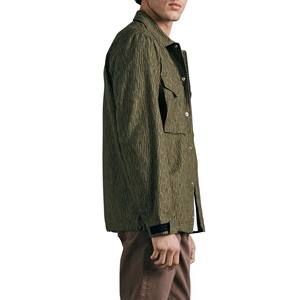 Lona personalizada bombardero PANA cuello cáñamo algodón camisa recortada trabajador trabajo hombres chaqueta cortavientos - Product Image 3