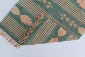 Indian Artisan Handwoven Cotton Dhurrie <b>Rug</b> 2x6 ft Braided Technique Geometric Zig Zag Pattern Available Multiple Colors Home - Product Image 6