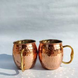 Diseño personalizado hecho a mano cobre mula tazas beber metal fabricante y exportador con calidad de exportación - Product Image 1