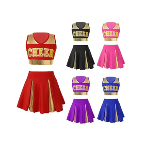 Vestido de Animadora Personalizado de Venta Caliente Sin Mangas con Cuello Redondo, Uniformes de Animadora - Product Image 5