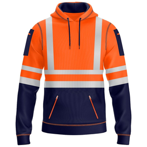 Venta al por mayor de color personalizado frente de alta visibilidad de construcción de ropa de trabajo de los hombres con capucha transpirable precio barato de alta calidad de los hombres de capucha - Product Image 3