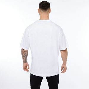 250 GSM 100% coton hommes surdimensionné Boxy Fit été T-Shirt à manches courtes gymnastique entraînement Fitness vêtements - Product Image 4