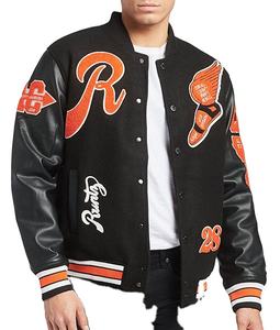 Veste universitaire en laine personnalisée pour hommes avec broderie en chenille, manche en cuir léger et col à capuche pour l'hiver Vente en gros - Product Image 1