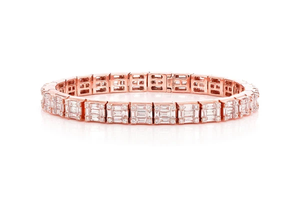 Baguette y Moissanite redondo diamante oro sólido Hip Hop Iced Out pulsera de tenis ostentosa exagerada para fabricación Unisex India - Product Image 3