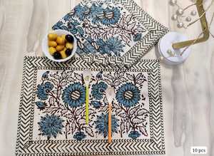 Manteles individuales tradicionales de algodón 100% hechos a mano Jaipur diseño étnico indio patrón Floral bloque de mano impreso manteles de mesa de comedor - Product Image 6