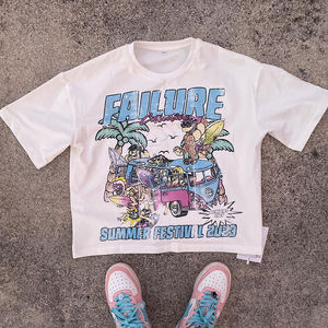 เสื้อยืดทรงบ็อกซี่และฟิตติ้ง คุณภาพสูง ผ้าฝ้าย 100% สำหรับผู้ชาย  โลโก้เปล่า ไม่มีลาย  เสื้อยืดทรงบ็อกซี่ผู้ชายแบบกำหนดเองได้ - Product Image 6