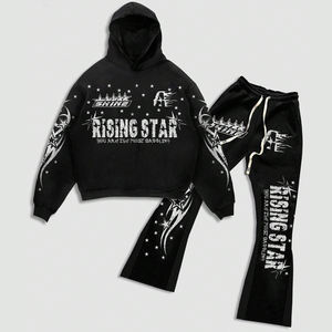 Men's Casual Long Sleeve Drop Shoulder <b>Tracksuit</b> Custom Graphic Sweatshirt and Sweatpants with Plus Size Feature <b>for</b> <b>Winter</b> - Product Image 1