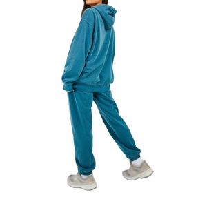 Conjunto Deportivo Informal de Primera Calidad Personalizado, Diseño Liso, 100% Algodón, Sudadera y Pantalones Jogger para Mujer - Product Image 4