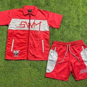 DCY 2025 Trending Product Custom Double <b>Zipper</b> Hoodie <b>Shorts</b> Set,Nylon Track Suit Men,Custom Embroidered Tracksuit - Product Image 1