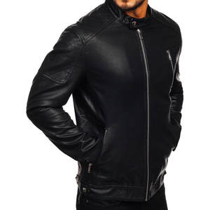 Meilleure vente OEM et ODM veste en cuir PU avec logo personnalisé pour hommes broderie de rue style automne veste de moto Hip Hop ample - Product Image 4