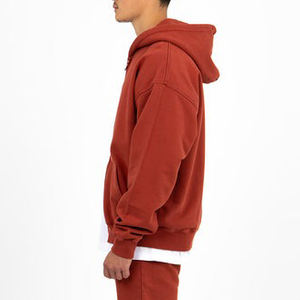 Sudadera con capucha y cremallera para hombre, lavado ácido intenso, 500GSM, forro polar de algodón premium, estilo urbano, fabricante OEM de marca privada personalizada - Product Image 4