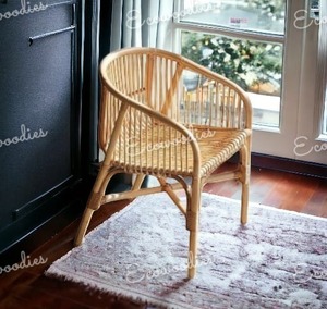 Silla trasera de mimbre de caña de estilo elegante y moderno, silla tapizada de bambú para restaurante, comedor y muebles de balcón - Product Image 3