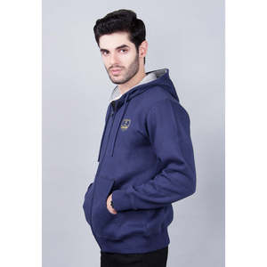 Sweat à capuche zippé intégral LASTER Classic Premium pour homme avec logo personnalisé, 100 % coton, délavé à l'acide, taille XXS - Product Image 2
