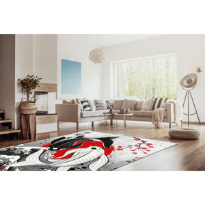 Tapis japonais à thème poisson, tapis cadeau pour les amateurs d'anime, tapis imprimé, design unique, avec poils doux - Product Image 4