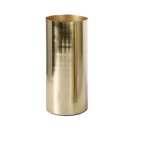 Modern Designed Cylindrical Shaped Flower <b>Vase</b> With <b>Gold</b> Finished Living Room Decorative Flower Pot for Home Wedding - Product Image 1