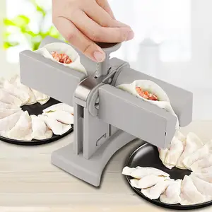 Manual Press Dumpling Wrapper Tool Household Stainless Steel Double Head Automatic Dumpling Machine Maker Mold Mould for Home